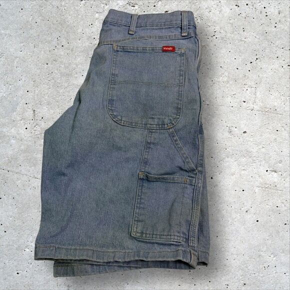 Wrangler Carpenter Denim Shorts Men’s 36 Blue Workwear Utility Vintage - Picture 3 of 11